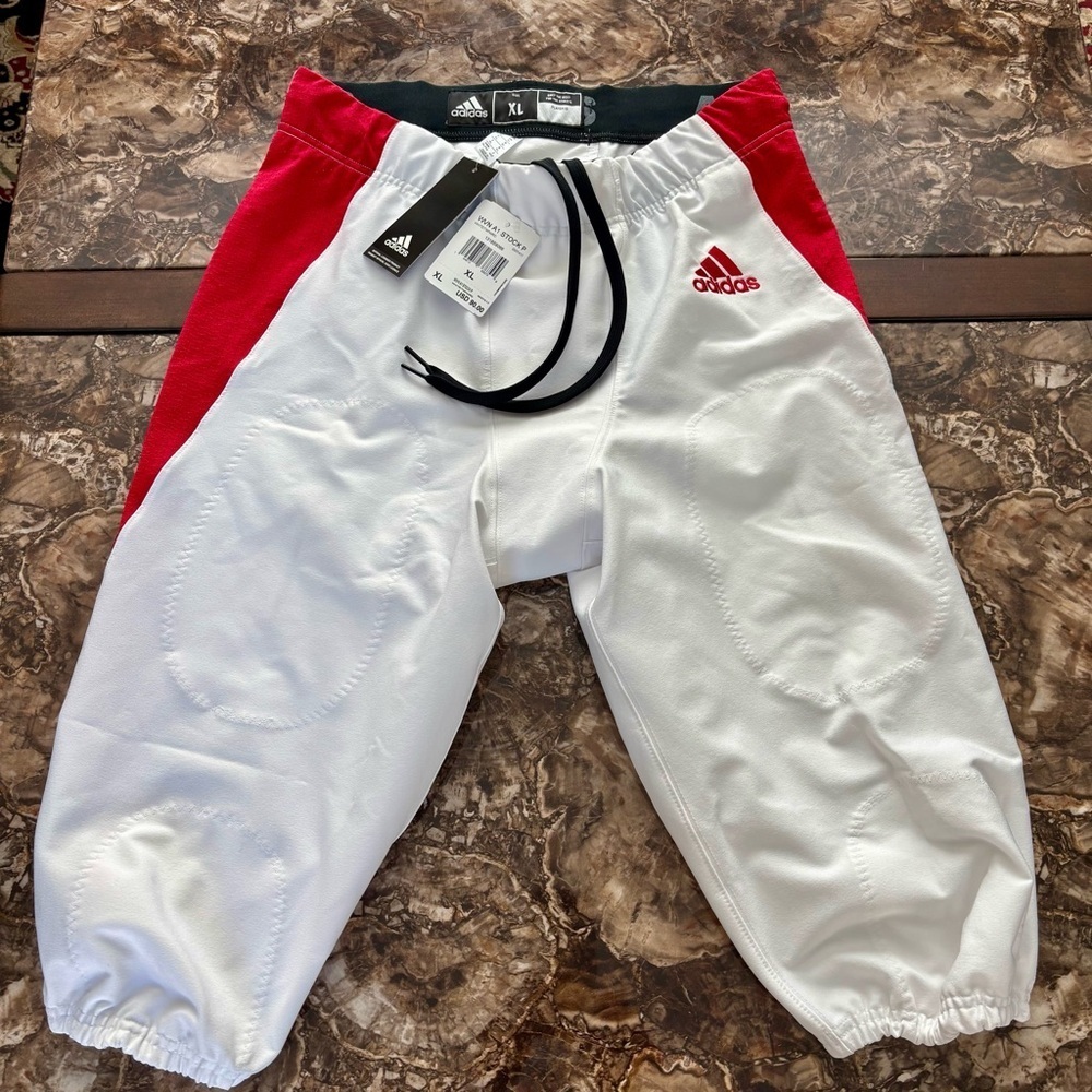 Adidas White/Red Football Uniform Pants size XL
